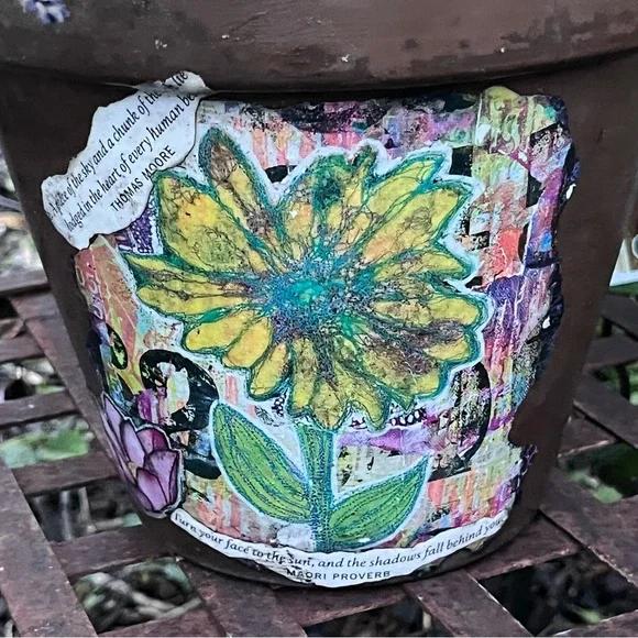 Customized Terra Cotta flower pot w/catch plate - Picture 2 of 8